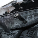 CHANEL COCO Mark Chain Shoulder Bag Patent leather Black Silver CC Auth LNZ641-21