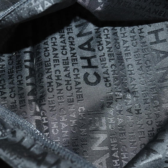 CHANEL COCO Mark Chain Shoulder Bag Patent leather Black Silver CC Auth LNZ641