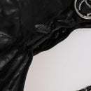 CHANEL COCO Mark Chain Shoulder Bag Patent leather Black Silver CC Auth LNZ641-6