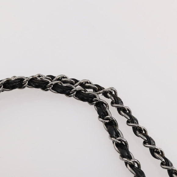 CHANEL COCO Mark Chain Shoulder Bag Patent leather Black Silver CC Auth LNZ641