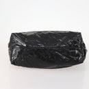 CHANEL COCO Mark Chain Shoulder Bag Patent leather Black Silver CC Auth LNZ641-5