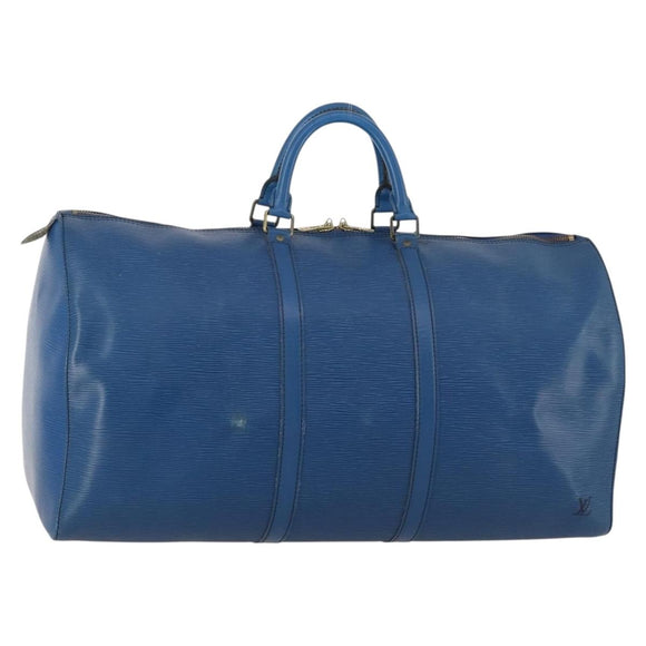 LOUIS VUITTON Epi Keepall 55 Boston Bag Toledo Blue M42955 LV Auth LNZ652A