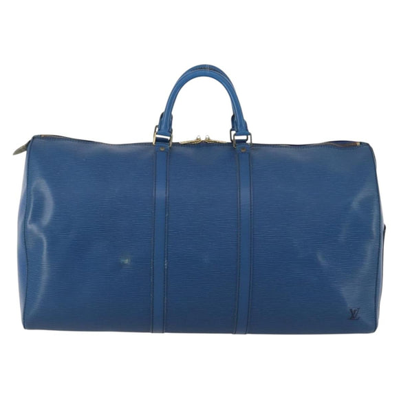 LOUIS VUITTON Epi Keepall 55 Boston Bag Toledo Blue M42955 LV Auth LNZ652A