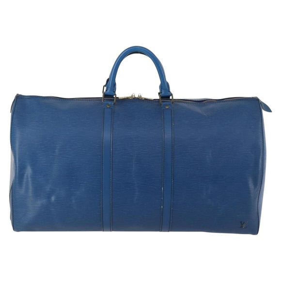 LOUIS VUITTON Epi Keepall 55 Boston Bag Toledo Blue M42955 LV Auth LNZ652A