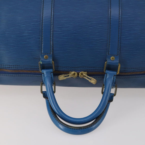 LOUIS VUITTON Epi Keepall 55 Boston Bag Toledo Blue M42955 LV Auth LNZ652A
