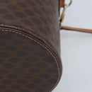 CELINE Macadam Canvas Shoulder Bag PVC Leather Brown Gold Auth LNZ654A-8