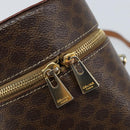 CELINE Macadam Canvas Shoulder Bag PVC Leather Brown Gold Auth LNZ654A-18