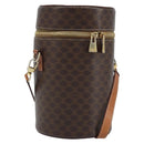 CELINE Macadam Canvas Shoulder Bag PVC Leather Brown Gold Auth LNZ654A-1