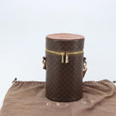 CELINE Macadam Canvas Shoulder Bag PVC Leather Brown Gold Auth LNZ654A-12