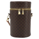 CELINE Macadam Canvas Shoulder Bag PVC Leather Brown Gold Auth LNZ654A-13