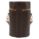 CELINE Macadam Canvas Shoulder Bag PVC Leather Brown Gold Auth LNZ654A-2