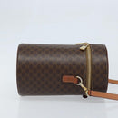 CELINE Macadam Canvas Shoulder Bag PVC Leather Brown Gold Auth LNZ654A-3