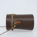 CELINE Macadam Canvas Shoulder Bag PVC Leather Brown Gold Auth LNZ654A-4