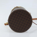 CELINE Macadam Canvas Shoulder Bag PVC Leather Brown Gold Auth LNZ654A-5