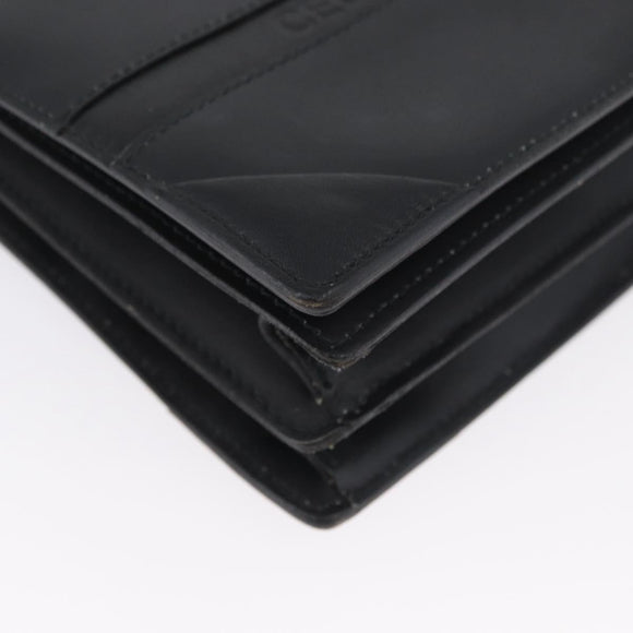 CELINE Shoulder Bag Leather Black Gold Auth LNZ656