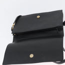 CELINE Shoulder Bag Leather Black Gold Auth LNZ656-18