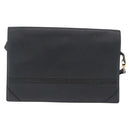 CELINE Shoulder Bag Leather Black Gold Auth LNZ656-13