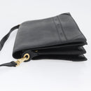 CELINE Shoulder Bag Leather Black Gold Auth LNZ656-4