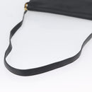 CELINE Shoulder Bag Leather Black Gold Auth LNZ656-7