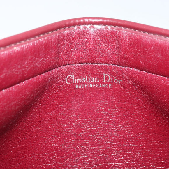 Christian Dior Trotter Canvas Chain Shoulder Bag Red Gold Auth LNZ657