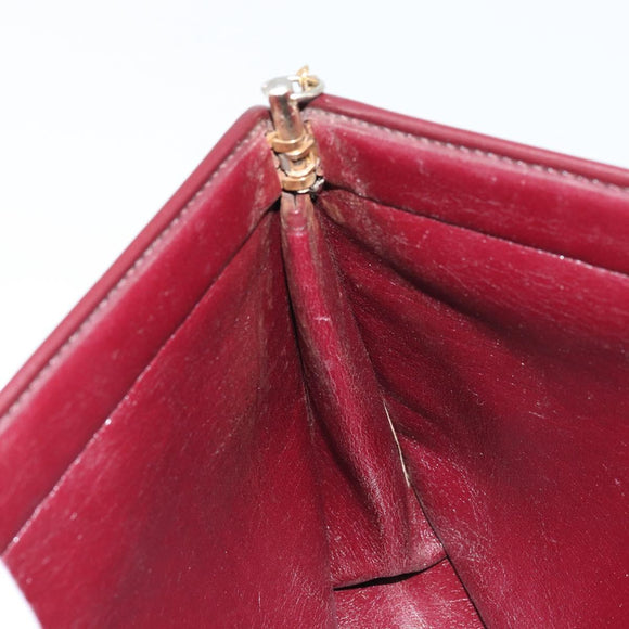 Christian Dior Trotter Canvas Chain Shoulder Bag Red Gold Auth LNZ657