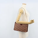 Christian Dior Trotter Canvas Chain Shoulder Bag Red Gold Auth LNZ657-18