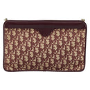 Christian Dior Trotter Canvas Chain Shoulder Bag Red Gold Auth LNZ657-3