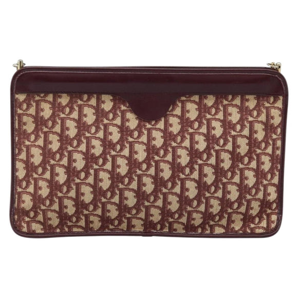 Christian Dior Trotter Canvas Chain Schoudertas Rood Goud Origineel LNZ657