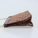 Christian Dior Trotter Canvas Chain Shoulder Bag Red Gold Auth LNZ657-5