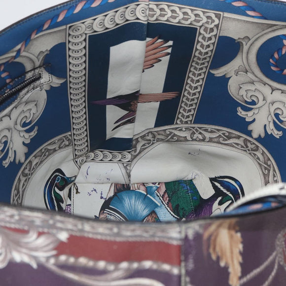 Salvatore Ferragamo Gancini Tote Bag Leather Multicolor Silver Auth LNZ658