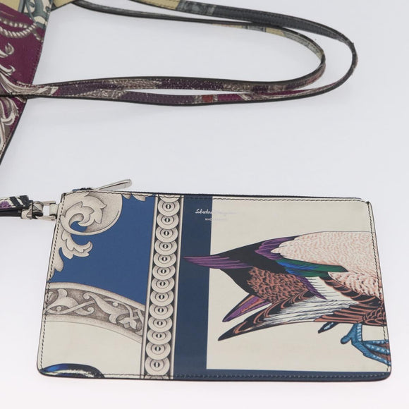 Salvatore Ferragamo Gancini Tote Bag Leather Multicolor Silver Auth LNZ658