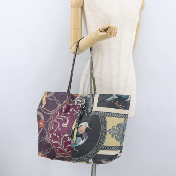 Salvatore Ferragamo Gancini Tote Bag Leather Multicolor Silver Auth LNZ658