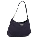 PRADA Accessory Pouch Nylon Purple Silver Auth LNZ663-1