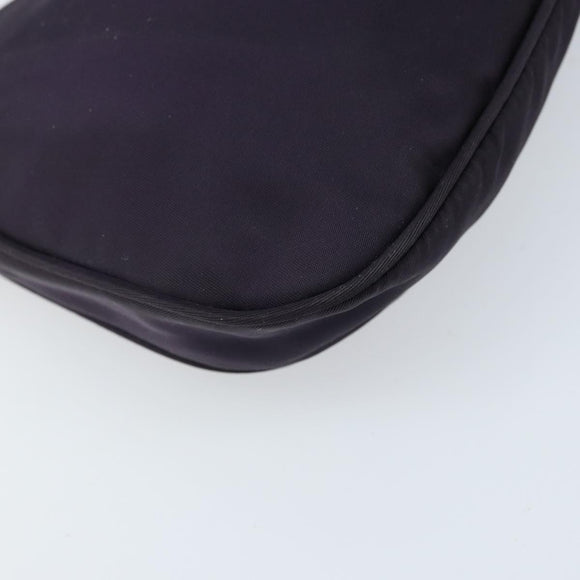 PRADA Accessory Pouch Nylon Purple Silver Auth LNZ663