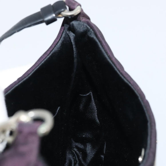 PRADA Accessory Pouch Nylon Purple Silver Auth LNZ663
