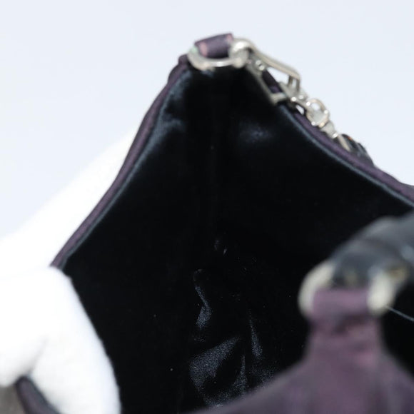 PRADA Accessory Pouch Nylon Purple Silver Auth LNZ663