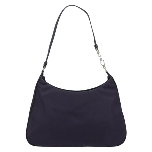 PRADA Accessory Pouch Nylon Purple Silver Auth LNZ663