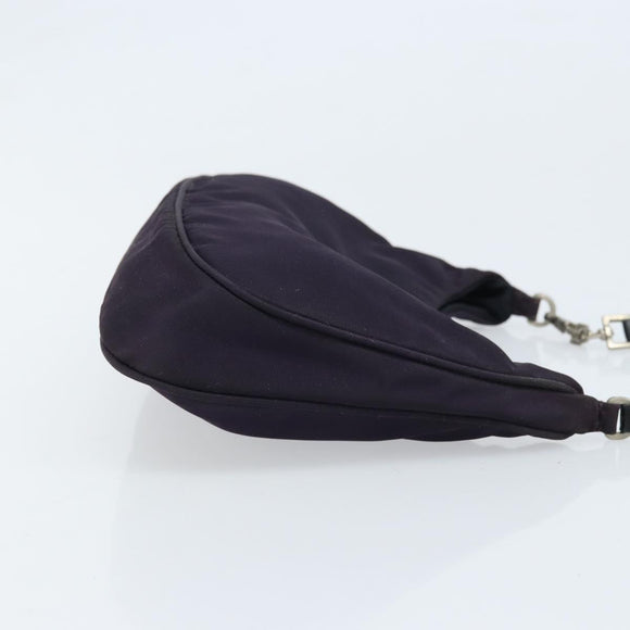 PRADA Accessory Pouch Nylon Purple Silver Auth LNZ663