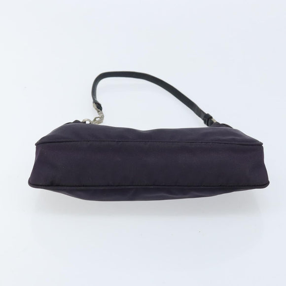 PRADA Accessory Pouch Nylon Purple Silver Auth LNZ663