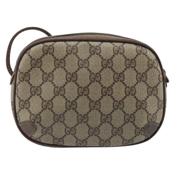 GUCCI GG Supreme Web Sherry Line Bag PVC Beige Gold 89 02 066 Auth LNZ667