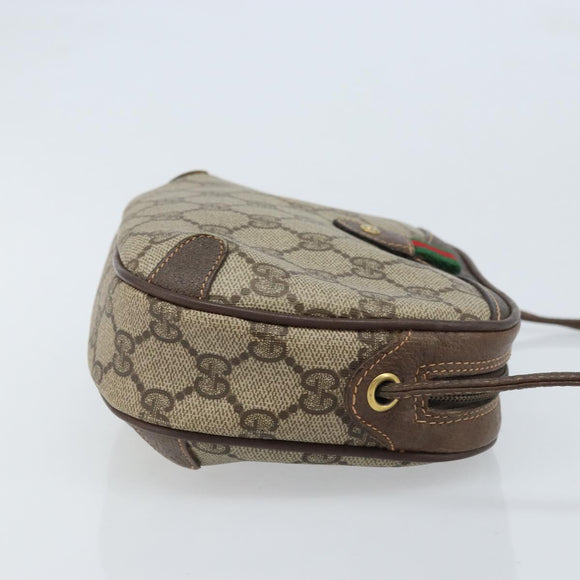 GUCCI GG Supreme Web Sherry Line Bag PVC Beige Gold 89 02 066 Auth LNZ667
