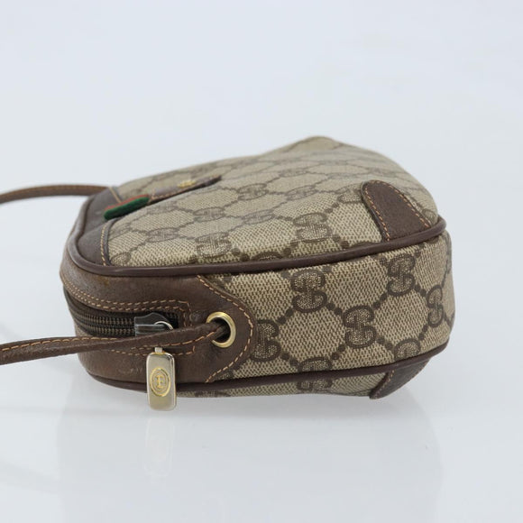 GUCCI GG Supreme Web Sherry Line Bag PVC Beige Gold 89 02 066 Auth LNZ667