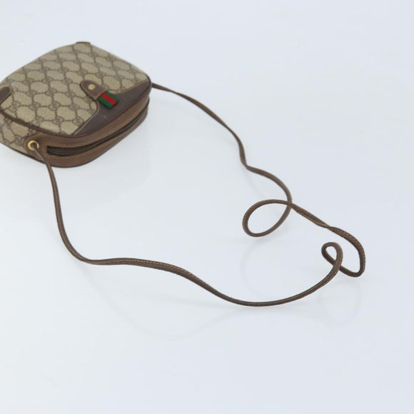 GUCCI GG Supreme Web Sherry Line Bag PVC Beige Gold 89 02 066 Auth LNZ667