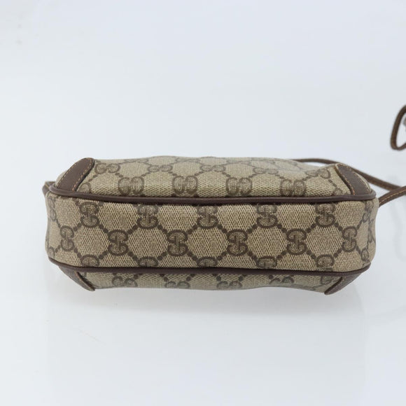 GUCCI GG Supreme Web Sherry Line Bag PVC Beige Gold 89 02 066 Auth LNZ667