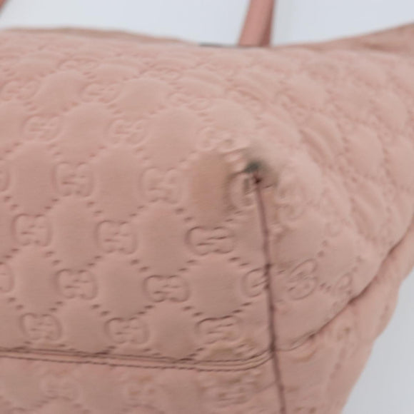 GUCCI GG Canvas Tote Bag Nylon Pink Gold 211976 Auth LNZ669