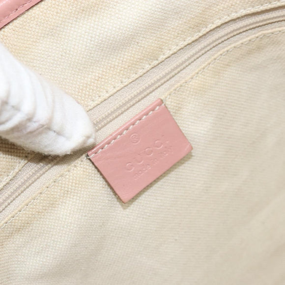 GUCCI GG Canvas Tote Bag Nylon Pink Gold 211976 Auth LNZ669