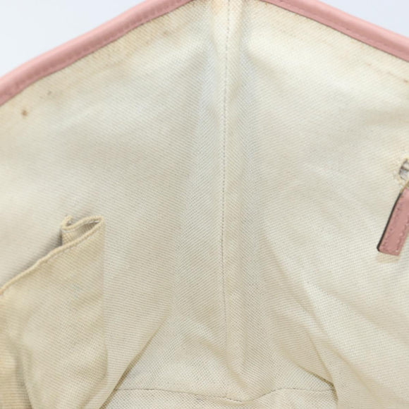 GUCCI GG Canvas Tote Bag Nylon Pink Gold 211976 Auth LNZ669