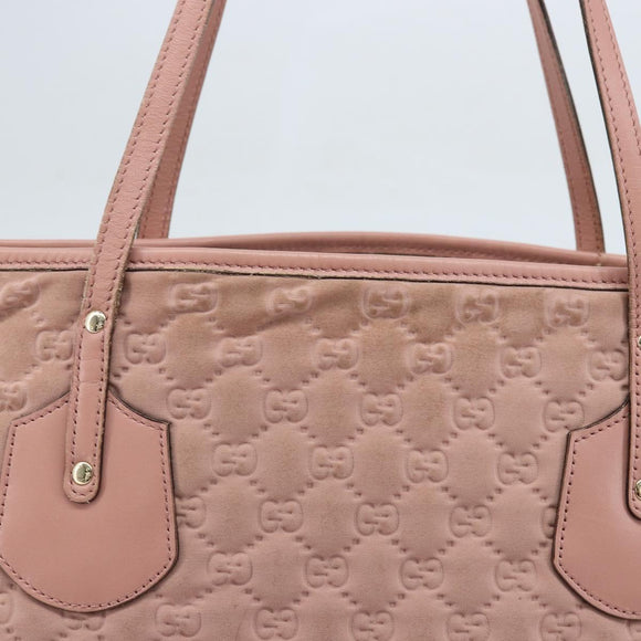 GUCCI GG Canvas Tote Bag Nylon Pink Gold 211976 Auth LNZ669