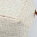 FENDI Zucchino Canvas Hand Bag PVC White Silver Auth LNZ675-10