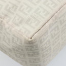 FENDI Zucchino Canvas Hand Bag PVC White Silver Auth LNZ675-13
